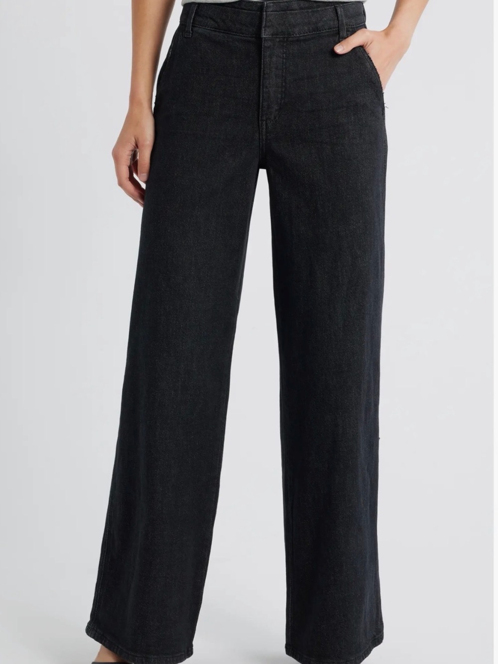 Wit & Wisdom Black Wide-Leg High-Rise Jeans